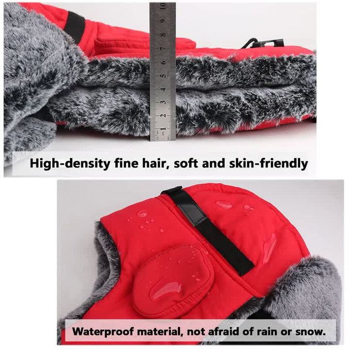 Unisex Outdoor Aviator Cap Kunstfell Trapper Hut Set