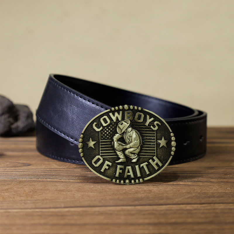 Herren DIY Cowboys Of Faith Schnalle Ledergürtel