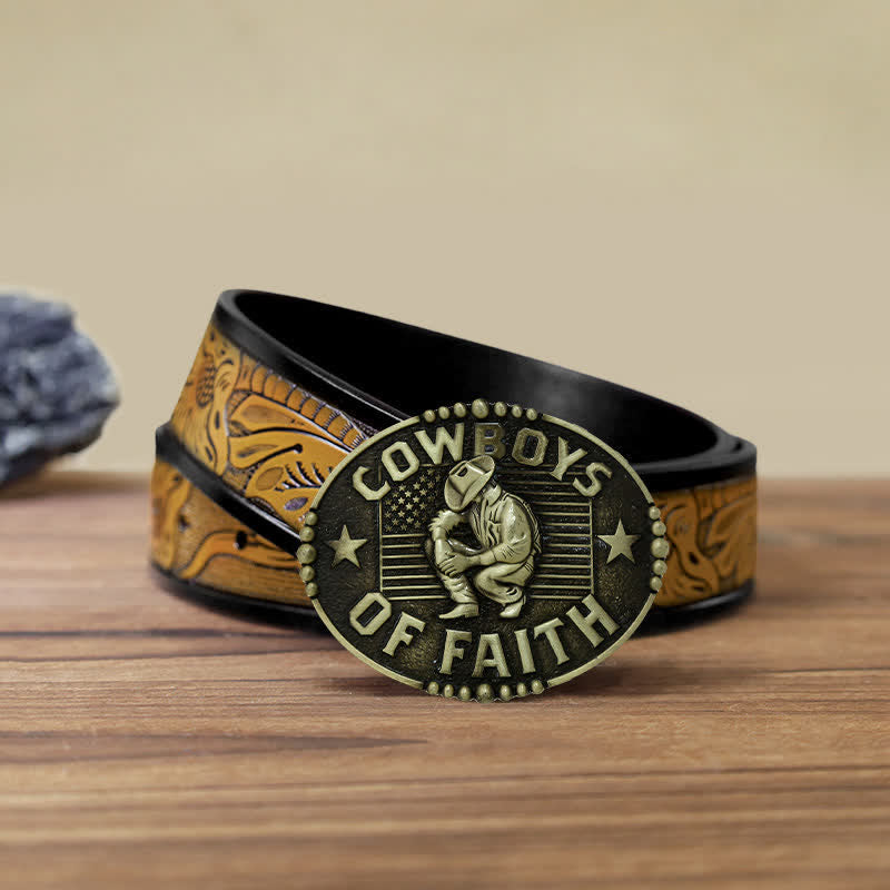 Herren DIY Cowboys Of Faith Schnalle Ledergürtel