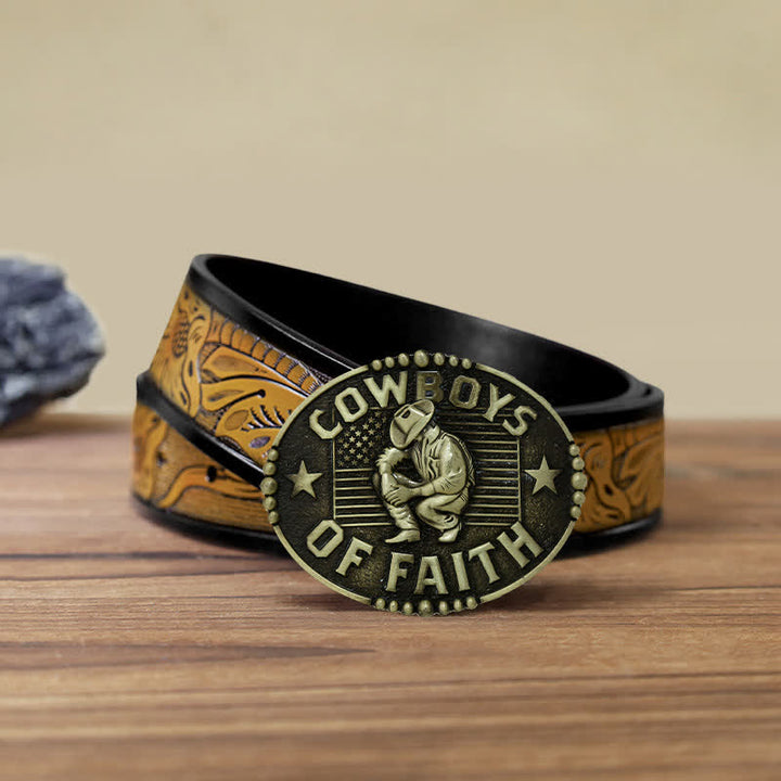 Herren DIY Cowboys Of Faith Schnalle Ledergürtel