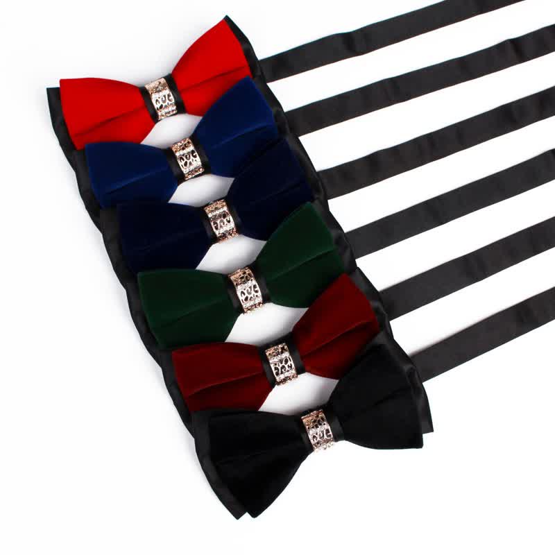 Herren-Samtfliege mit Strass-Patchwork - image 0