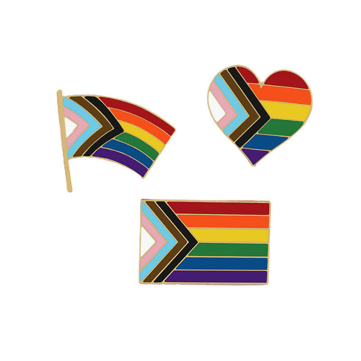 3Stück Zeigen Sie Ihren Stolz Regenbogenflagge Brosche