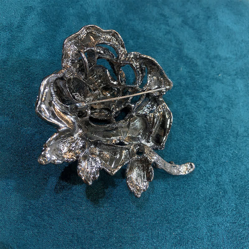 Frauen Elegante Rosen-Strass-Brosche