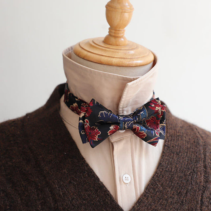 Retro Blumenblätter Fliege für Herren