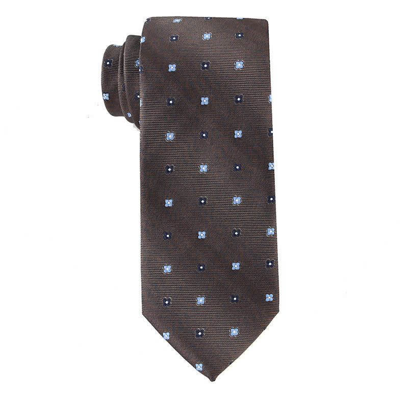 Retro-Braune Serie Krawatte für Herren - Schwarz & Blaue Blume - image 5
