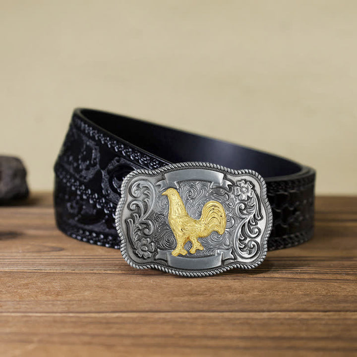 Herren DIY Ledergürtel mit goldener Tierschnalle