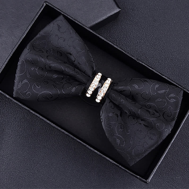 Herren Fliege mit Blumen Paisley, Streifen und Strass