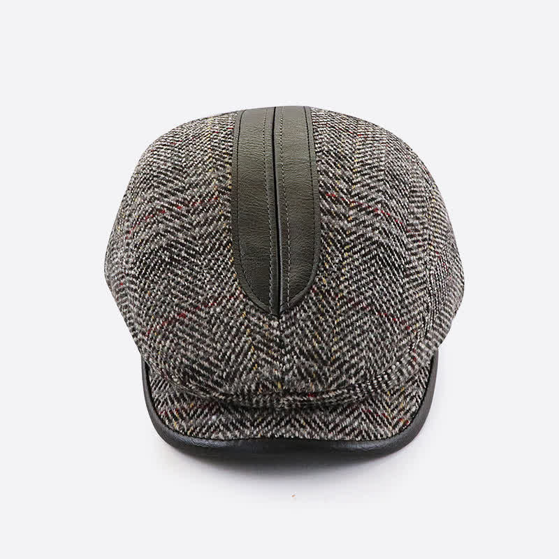Vintage Maler Kurzer Newsboy Schirm Barettkappe - image 1