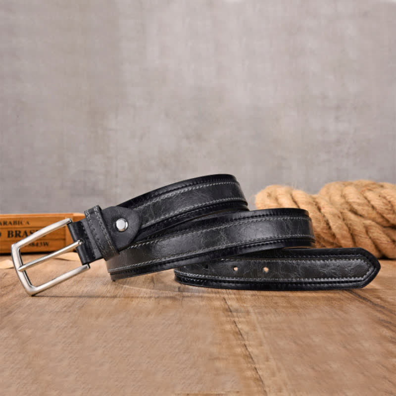 Retro-Blumengürtel aus Leder für Herren