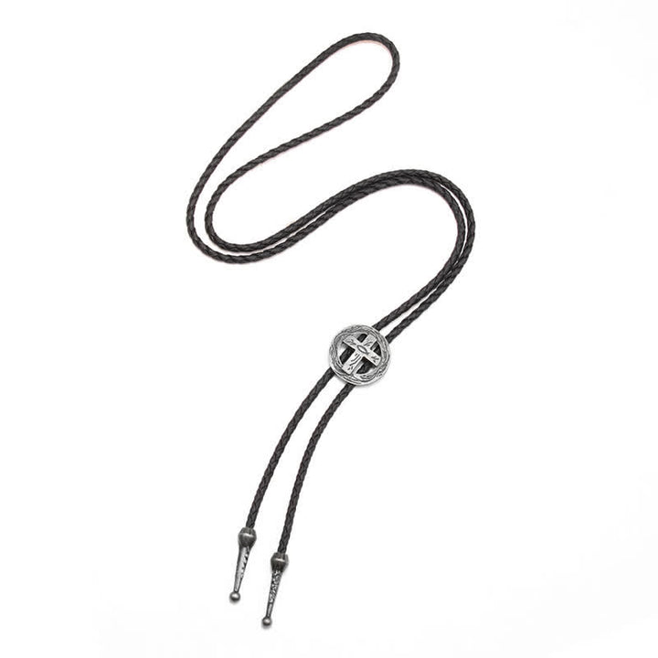 Retro-Hemd-Accessoires Kreis-Kreuz-Bolokrawatte
