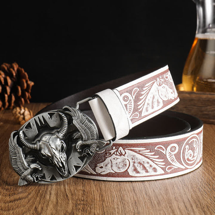 Herren Vintage Bull &amp; Dual Eagles Ledergürtel