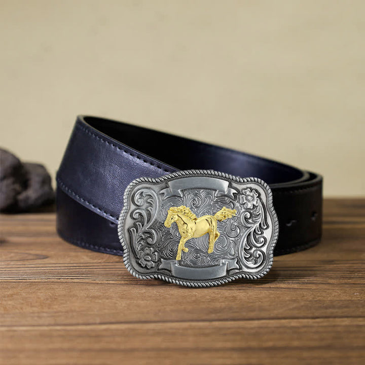 Herren DIY Ledergürtel mit goldener Tierschnalle