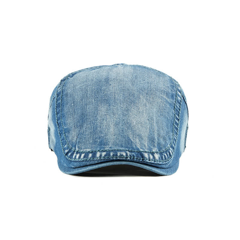 Einfache Jeans-Denim-Casquette-Baskenmütze - image 4