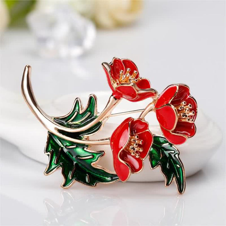 Unisex Ein Strauß Blumen Mohnblume Brosche