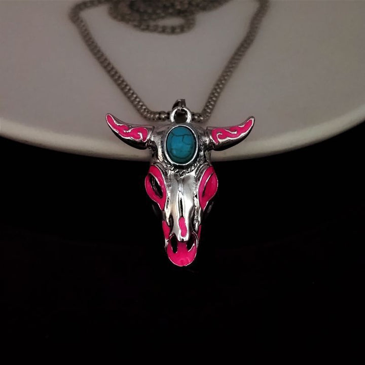 Vintage Western-Halskette für Herren mit leuchtendem Stierschädel - Rose - image 7