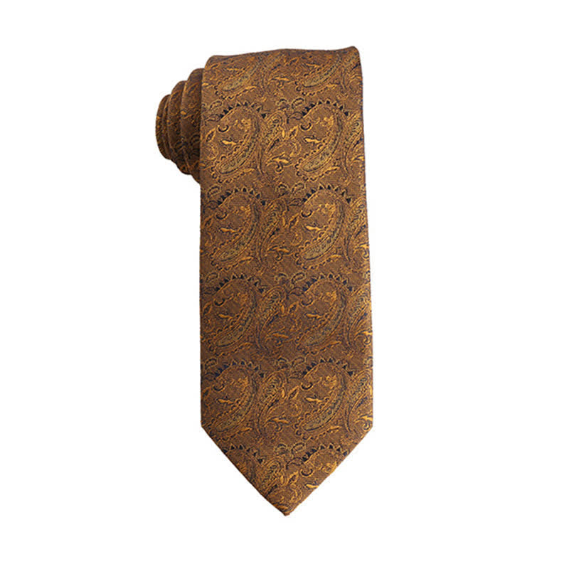 Orange-Rote Serien Krawatte mit Mikromotiven für Herren - Paisley - image 8