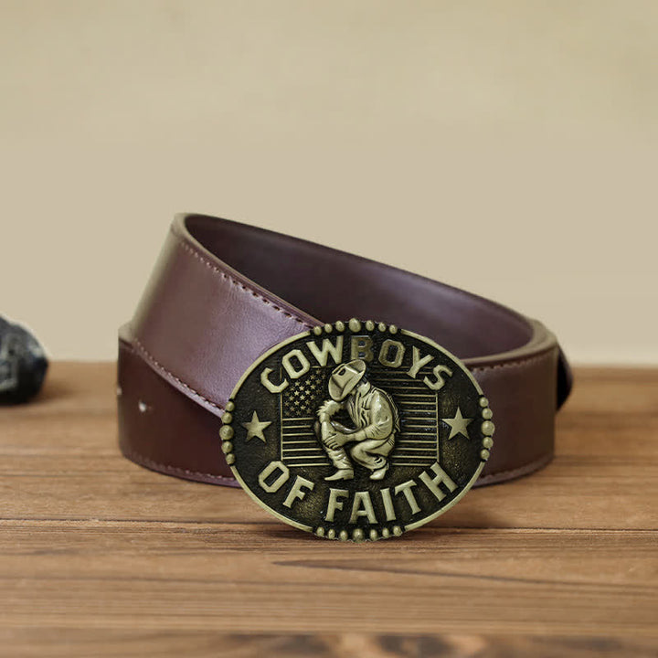 Herren DIY Cowboys Of Faith Schnalle Ledergürtel