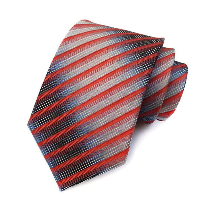 3-tlg. Herren-Modernes Orange &amp; Grau gestreiftes Krawatten-Set