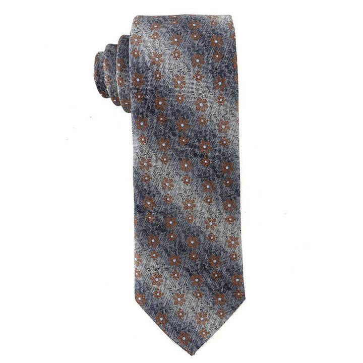 Retro-Braune Serie Krawatte für Herren - Braune Blume - image 7