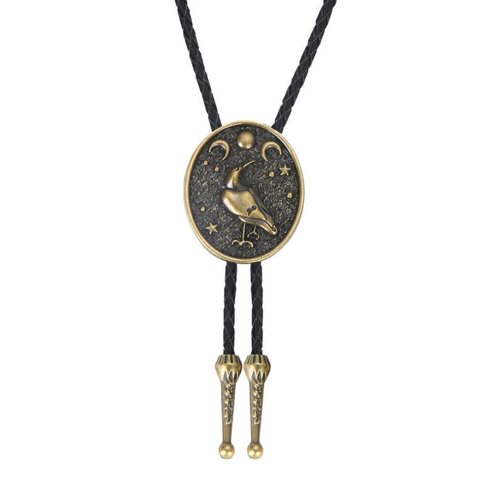 Einfache Sterne Mond Trendiger Vogel Bolo Tie