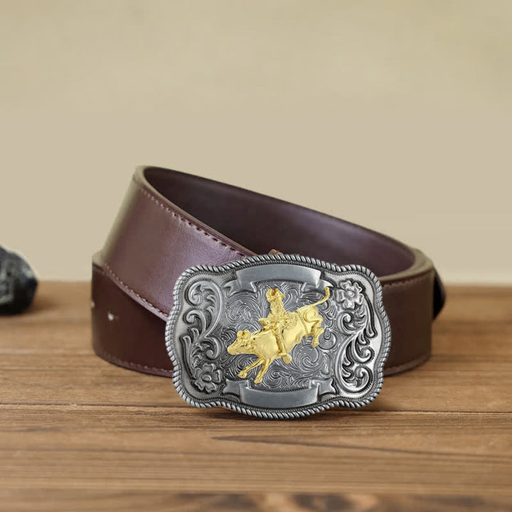 Herren DIY Ledergürtel mit goldener Tierschnalle