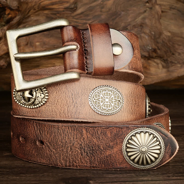 Herren Punk Heavy Metal Nietengürtel aus Leder