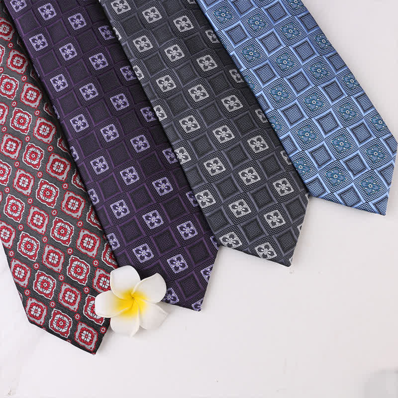 Herren Vintage Krawatte mit geometrischen Blumenmotiven - image 2