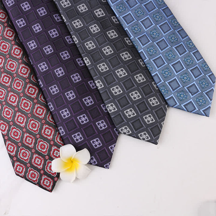Herren Vintage Krawatte mit geometrischen Blumenmotiven - image 2