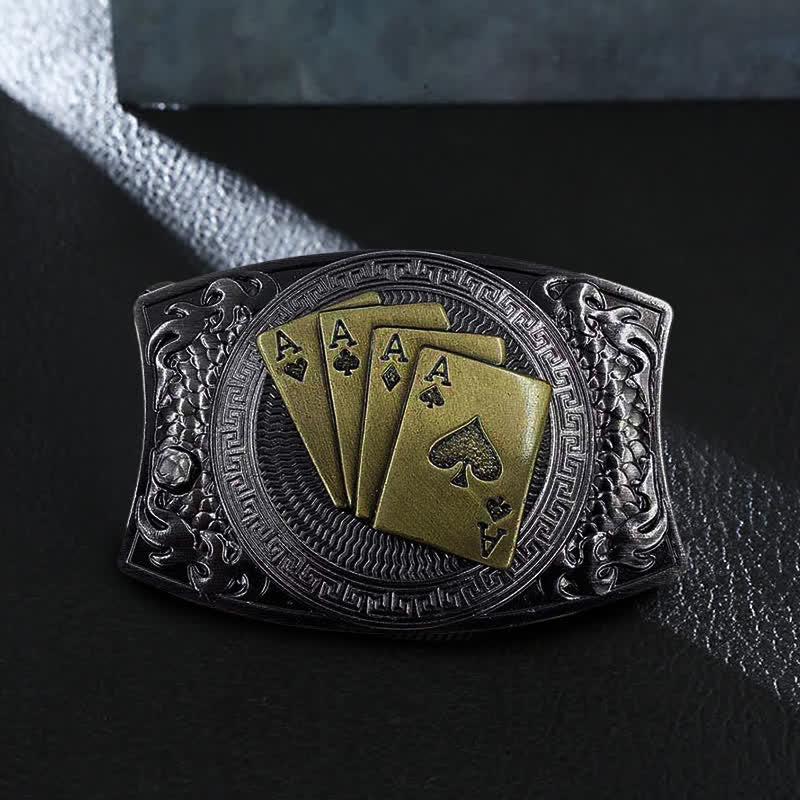 Herren DIY Gold Poker Verstecktes Klappmesser Ledergürtel