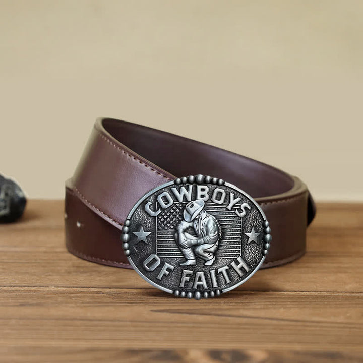 Herren DIY Cowboys Of Faith Schnalle Ledergürtel