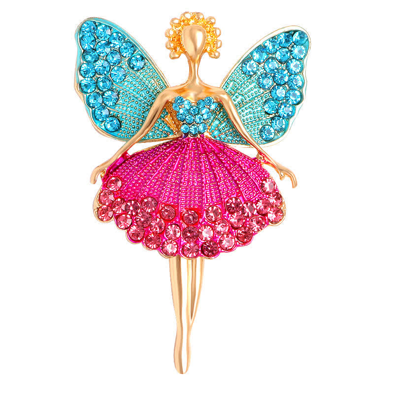 Funkelnde, zarte Kleid-Ballerina-Brosche für Frauen