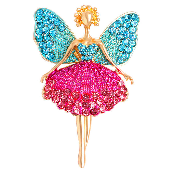 Funkelnde, zarte Kleid-Ballerina-Brosche für Frauen