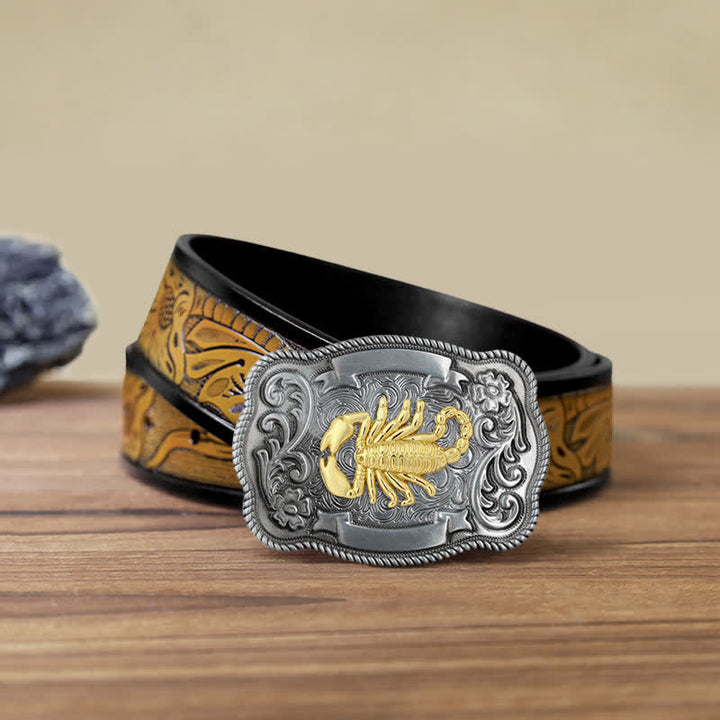 Herren DIY Ledergürtel mit goldener Tierschnalle