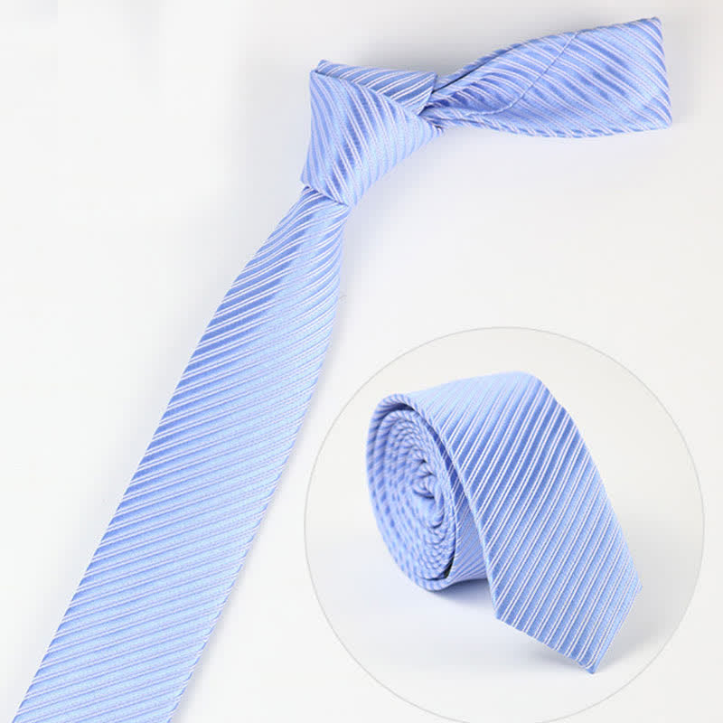 Herren Krawatte, einfarbig Grau, Blau, Weiß, Köper für den täglichen Gebrauch - Blau - image 5