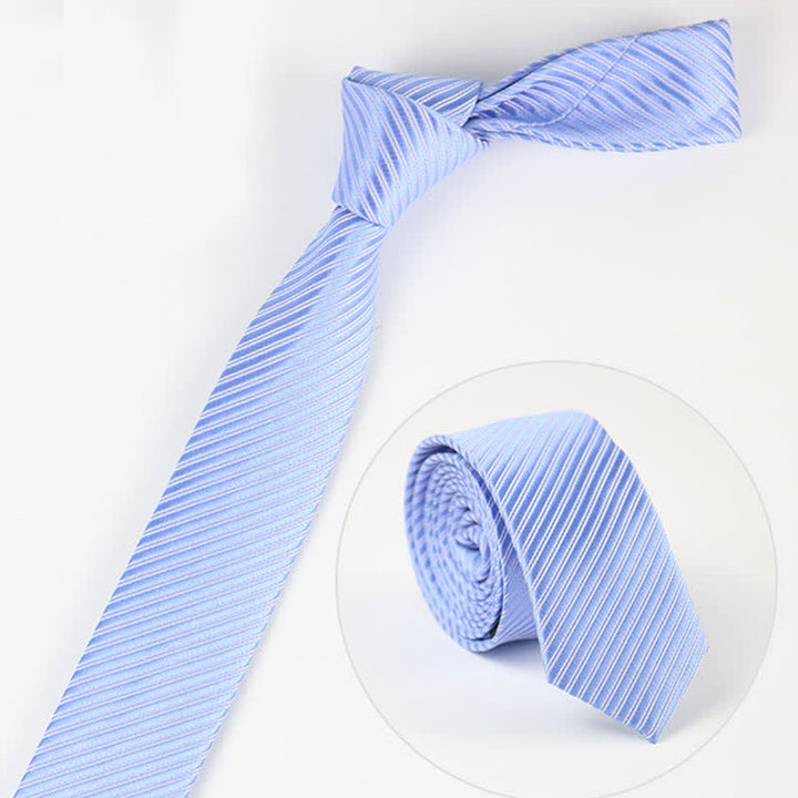 Herren Krawatte, einfarbig Grau, Blau, Weiß, Köper für den täglichen Gebrauch - Blau - image 5