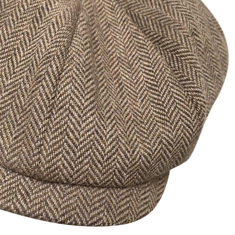 Kaffee Fein Herringbone Achteck Barett Kappe