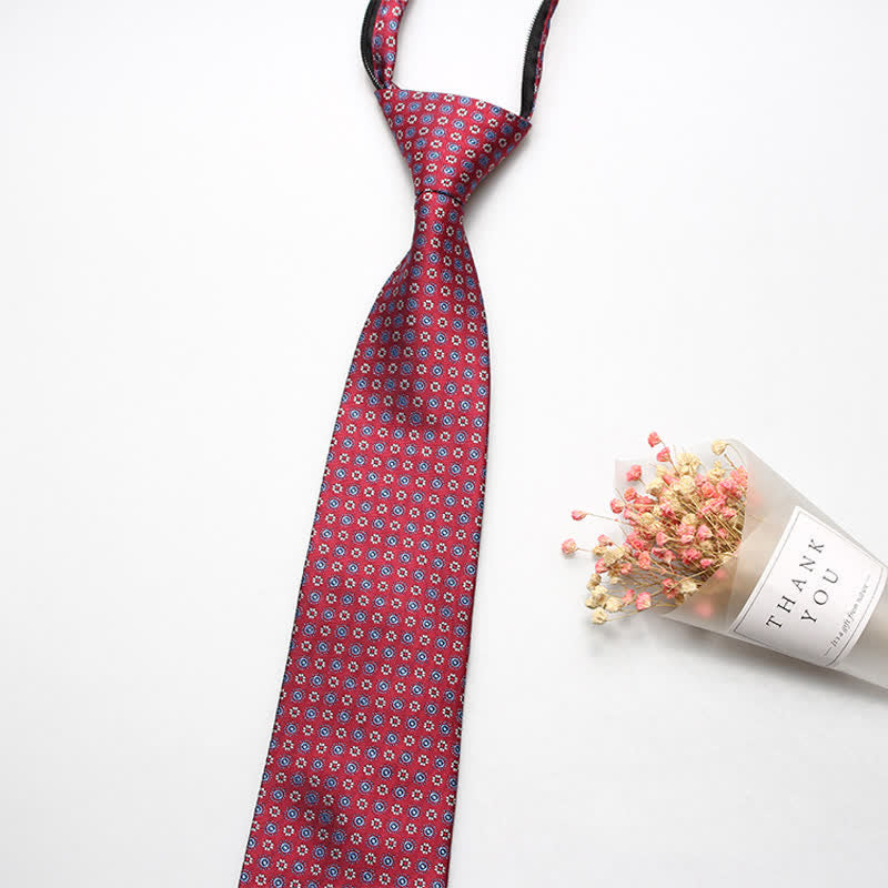 Retro Paisley Blumen Reißverschluss Krawatte für Herren