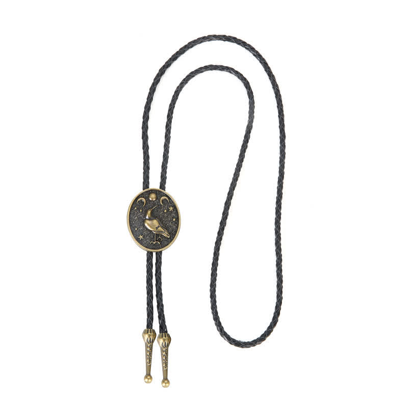 Einfache Sterne Mond Trendiger Vogel Bolo Tie