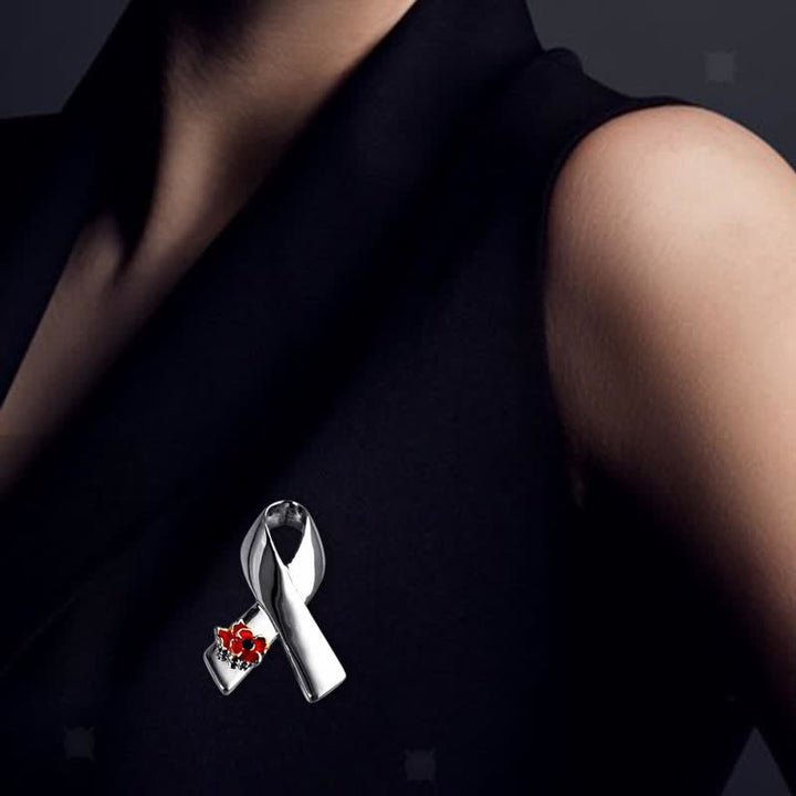 Unisex Krankheit Bewusstsein Schleife Mohn Brosche