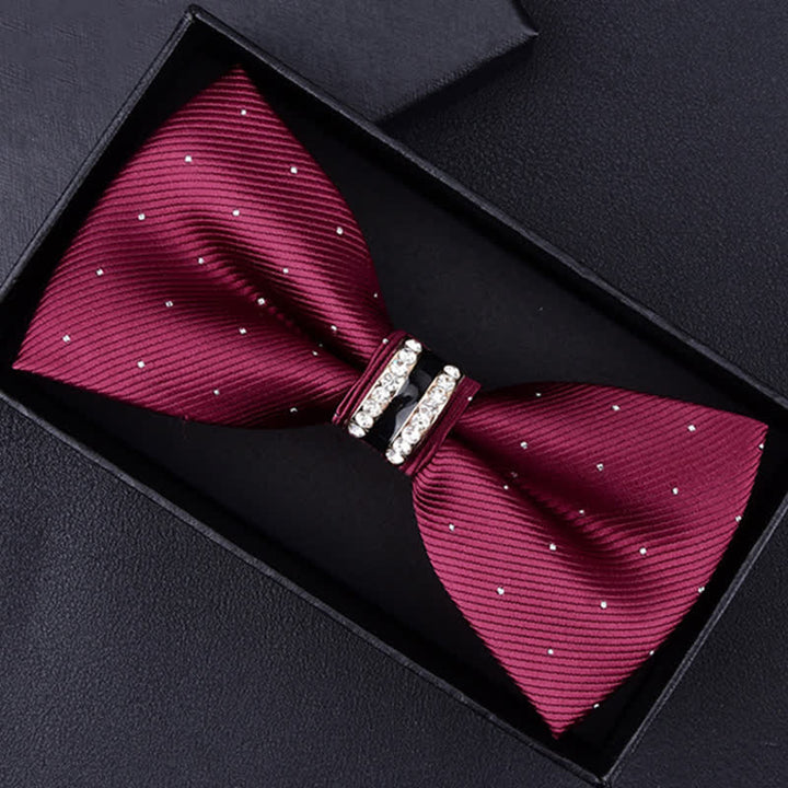 Herren Fliege mit Blumen Paisley, Streifen und Strass