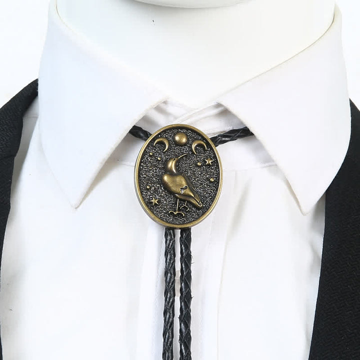 Einfache Sterne Mond Trendiger Vogel Bolo Tie