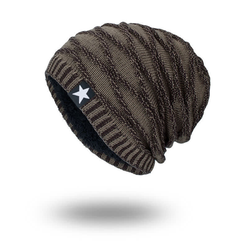 Fleece-gefütterte Fünf-Sterne-Mütze