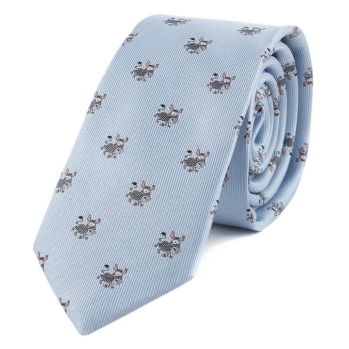 Herren-Krawatte mit Tier-Poker-Motiven - Hellblauer Esel - image 10