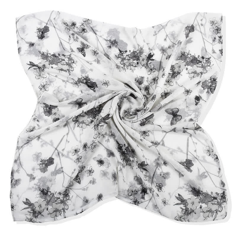 Eleganter, lebhafter Damen-Wickelschal mit Blumenmuster