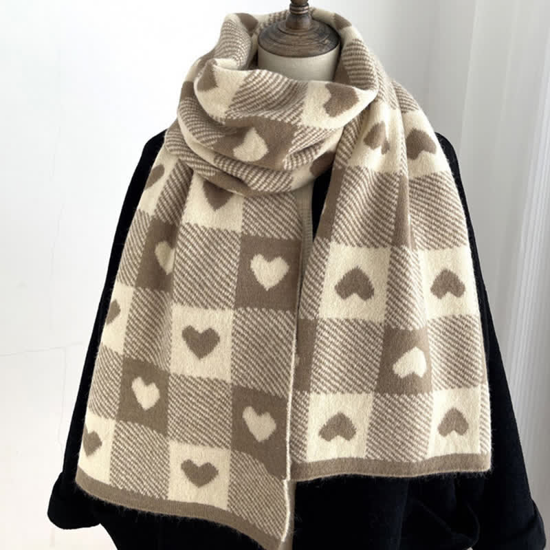 Doppelseitiger Chunky Love Karoschal für Damen