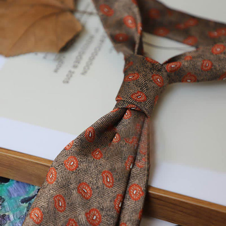 Krawatte der Serie 'Coffee Colors' mit Streifen und Paisley-Muster für Herren - Stil #13 - image 16