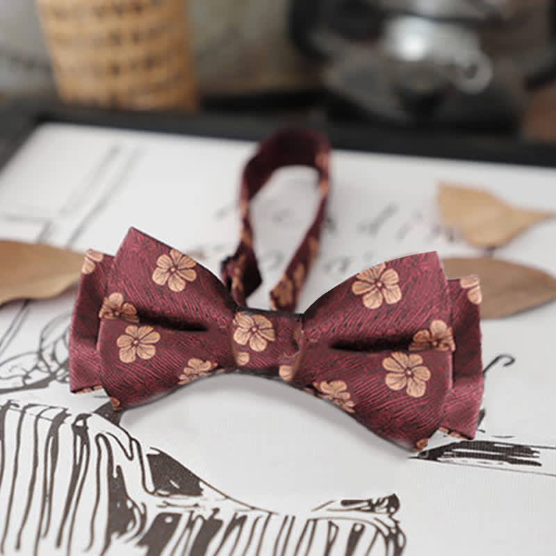 Retro Blumenblätter Fliege für Herren