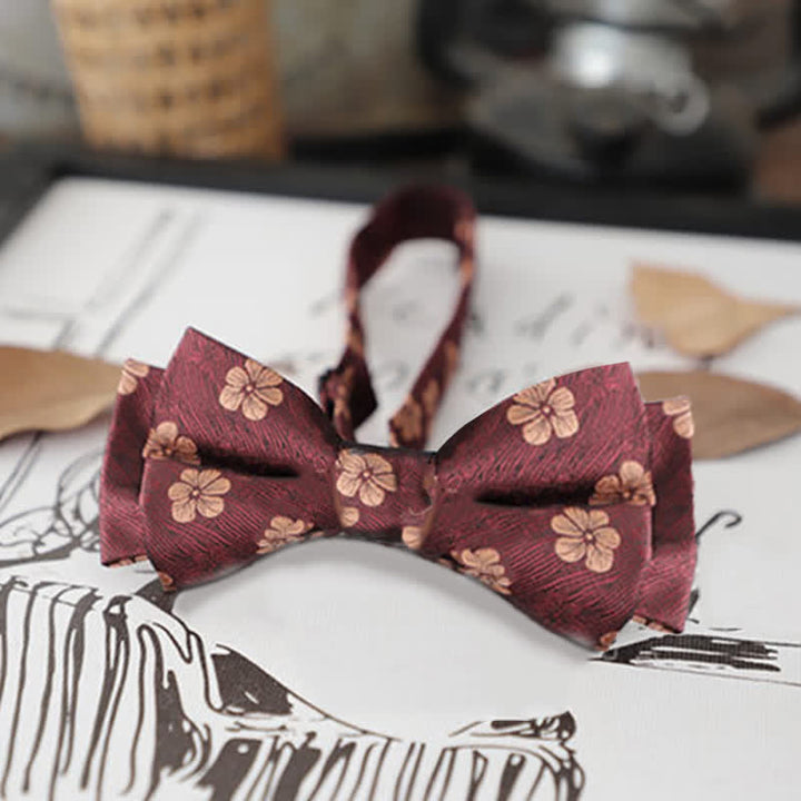 Retro Blumenblätter Fliege für Herren