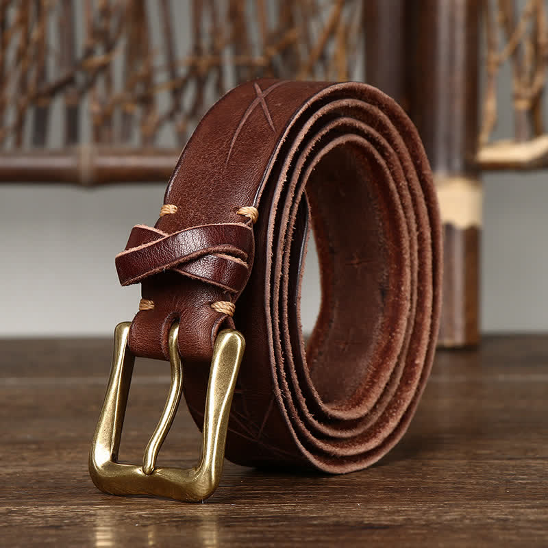 Vintage Ledergürtel für Herren mit Schnitzerei