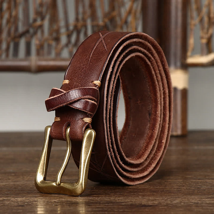 Vintage Ledergürtel für Herren mit Schnitzerei